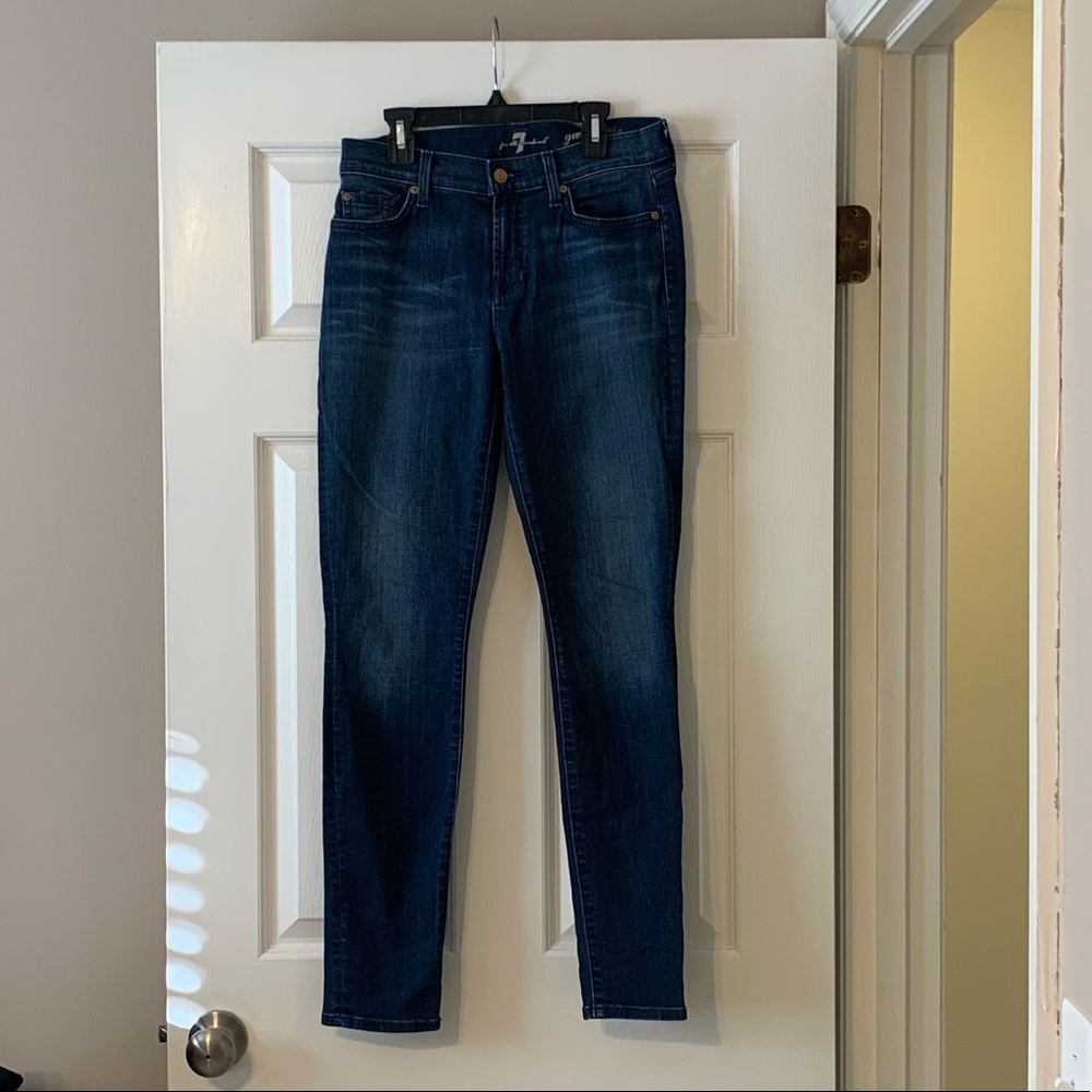 7 For All Mankind 7FAM Gwenevere Dark Skinny Jeans High Rose